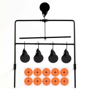 Black metal target with multiple swinging plates