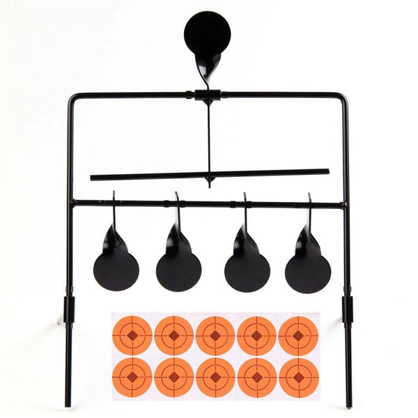 Black metal target with multiple swinging plates