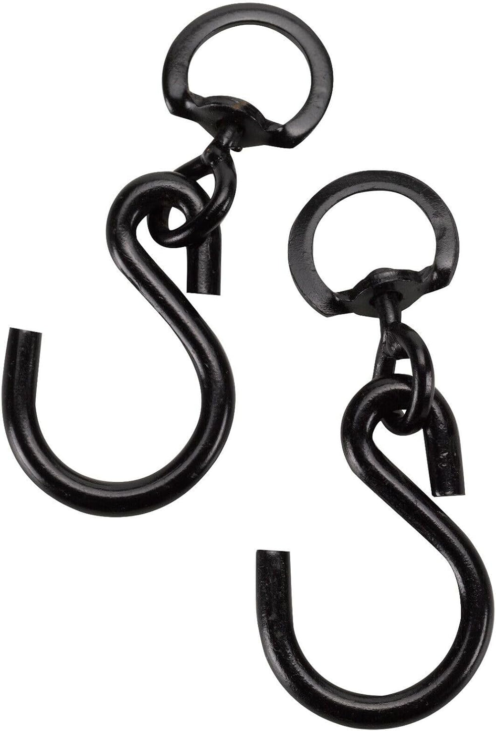 Black swivel hanging basket hooks with D-clasp