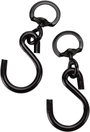Black swivel hanging basket hooks with D-clasp