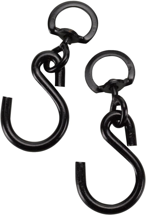 Black swivel hanging basket hooks with D-clasp