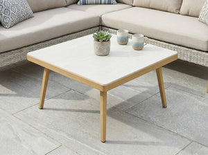 Teak effect patio furniture set