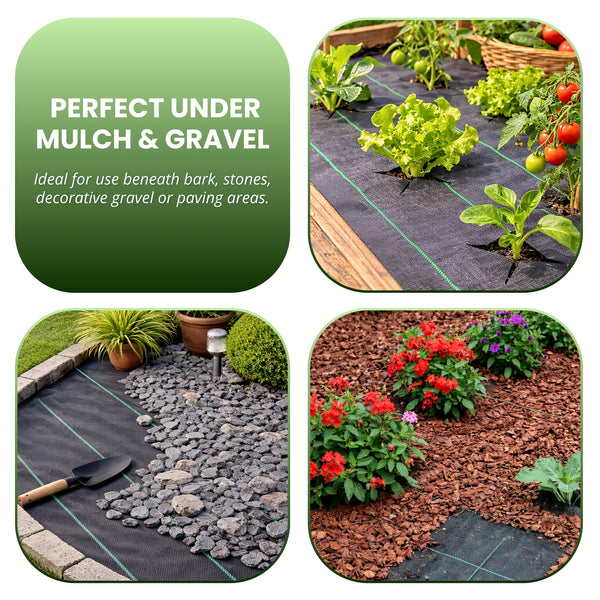 Woven polypropylene ground sheet used for landscaping