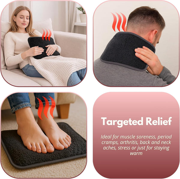 Fast heating rechargeable hot water bottle