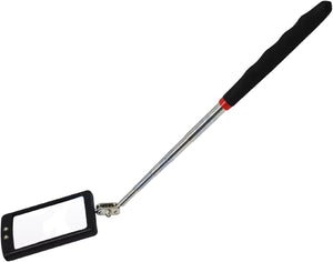 Telescopic LED inspection mirror extended