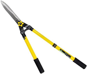Telescopic hedge shears with carbon steel blades