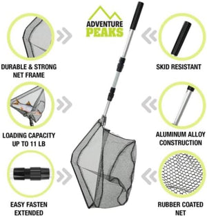 Folding landing net suitable for carp and trout.