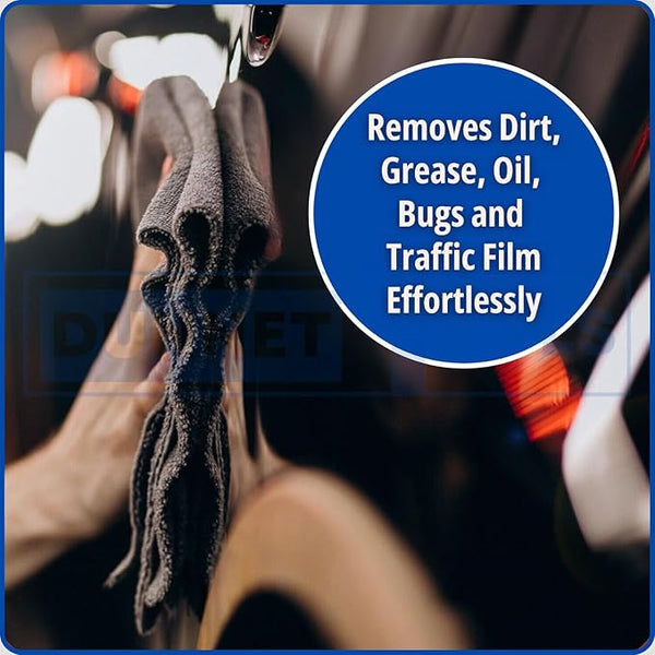 Car cleaning tool with text indicating its effectiveness on car maintenance.