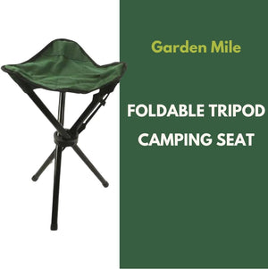 Outdoor tripod stool with polyester seat