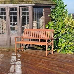 Large garden bench with seating for three people