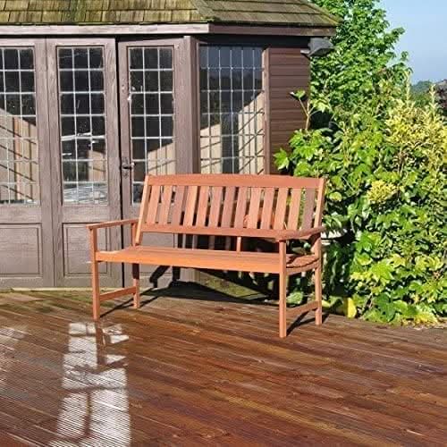 Large garden bench with seating for three people