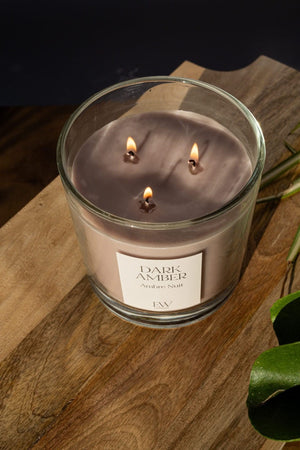 Sandalwood and musk fragrance candle for the home