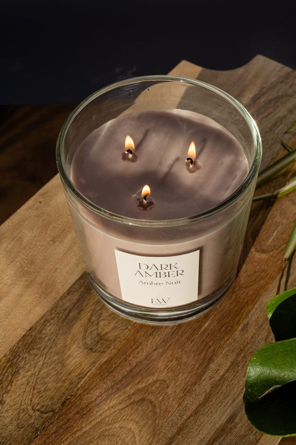 Sandalwood and musk fragrance candle for the home