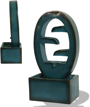 Weather-resistant solar patio fountain.