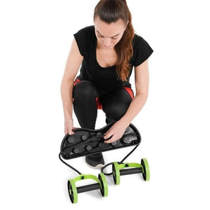 Multi exercise body resistance trainer displayed indoors