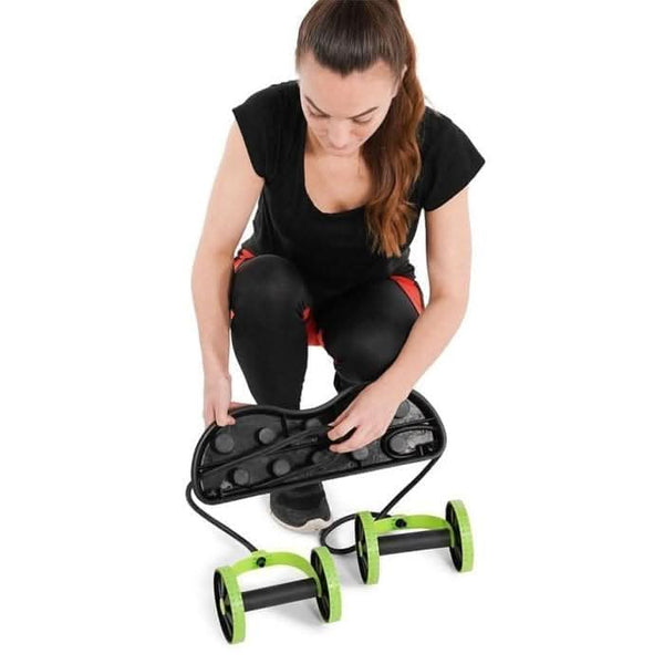 Multi exercise body resistance trainer displayed indoors