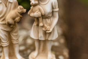 Standing girl resin garden ornament