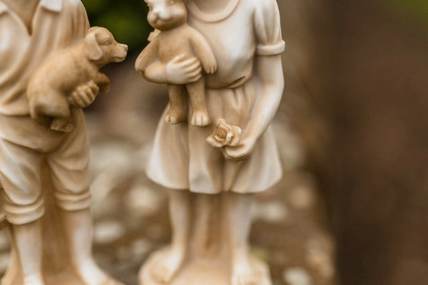 Standing girl resin garden ornament