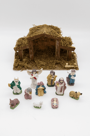 Resin Christmas stable scene with the Three Wise Men