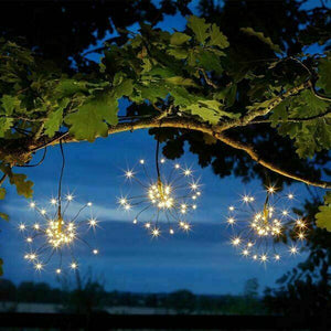 Triple starburst solar string lights