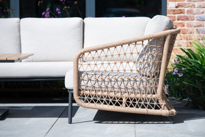 Modern patio seating with armchair