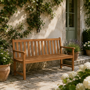 Two seater acacia wood garden bench