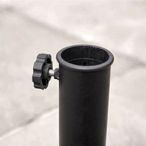Decorative umbrella base for patio furniture