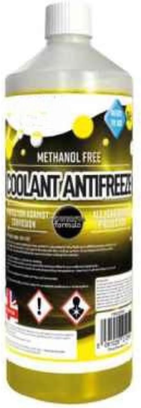 One litre universal antifreeze coolant bottle for vehicles.
