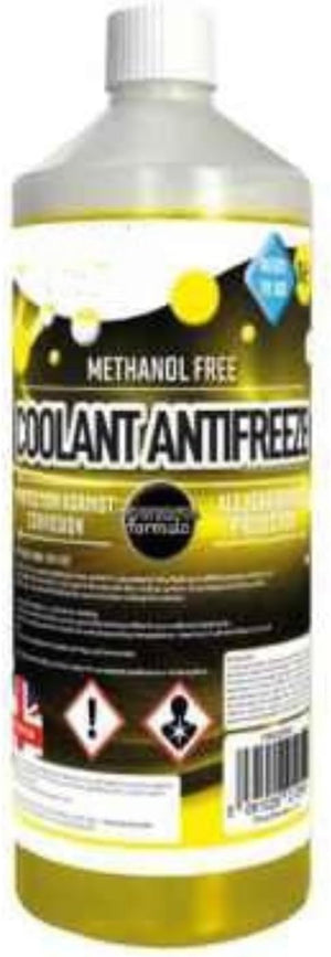 One litre universal antifreeze coolant bottle for vehicles.