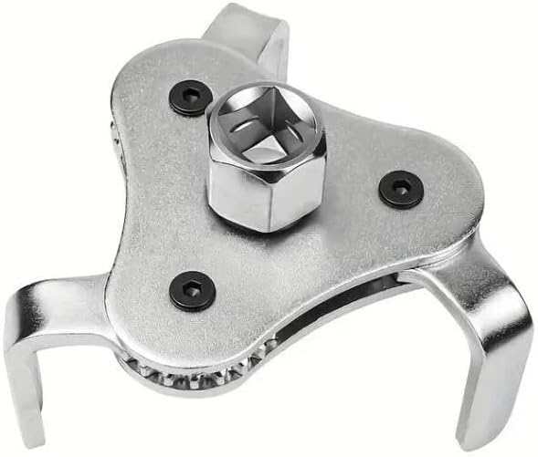 Three jaw oil filter spanner with secure grip design