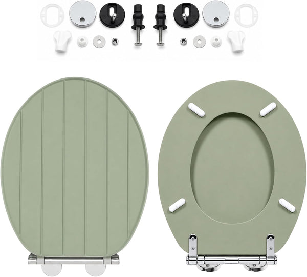 Soft close engineered wood toilet seat for modern bathroom
