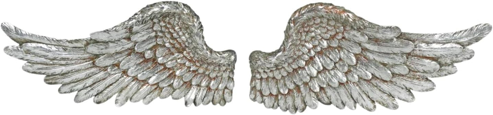 Vintage silver resin angel wings wall art