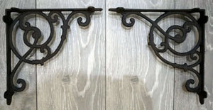Victorian style iron bracket shown from the side