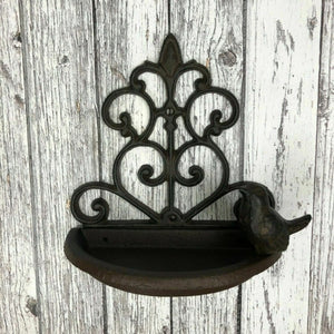 Vintage wall mounted bird feeding station