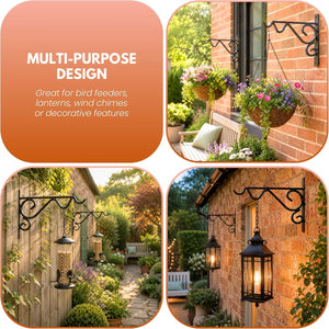 Outdoor hanging basket wall mount brackets