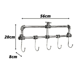 Metal pipe storage hooks for entryway
