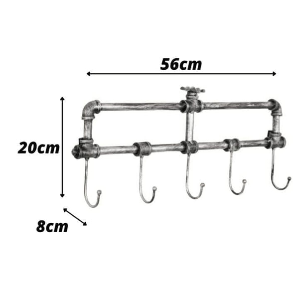 Metal pipe storage hooks for entryway