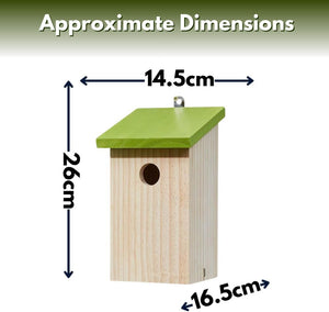 Traditional outdoor timber bird box