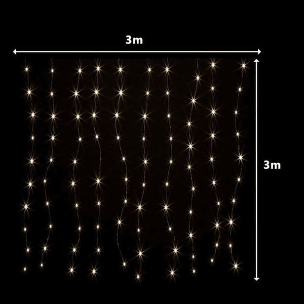 LED waterfall lights displayed as Christmas window decoration