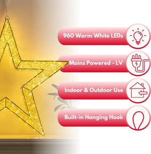 Indoor outdoor LED Christmas hanging star