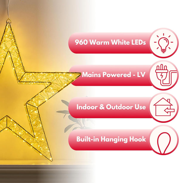 Indoor outdoor LED Christmas hanging star