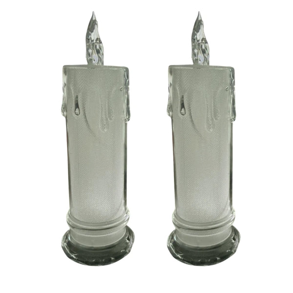 Flameless acrylic candle displayed indoors