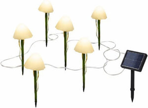Solar powered mushroom stake ornaments