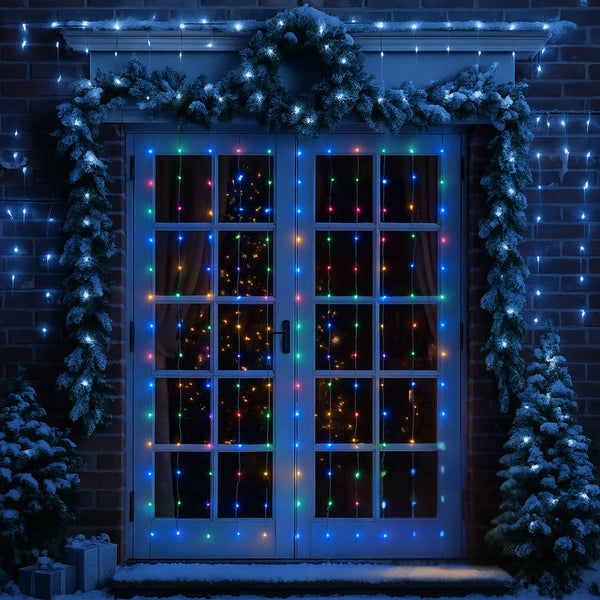 280 LED festive window lights illuminated indoors