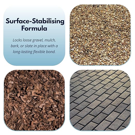 Rock glue for loose garden gravel