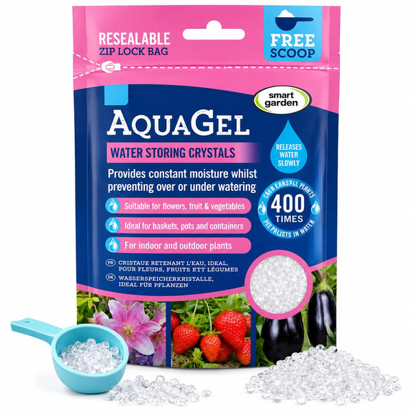 Water retaining crystals for plant pots