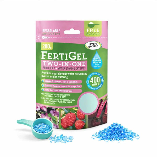 Water retention fertiliser gel for hanging basket plants