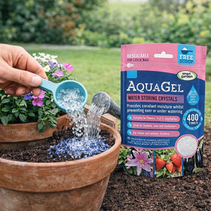 Soil hydration crystals for indoor plants