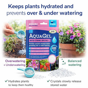 Plant water retention crystals for planters