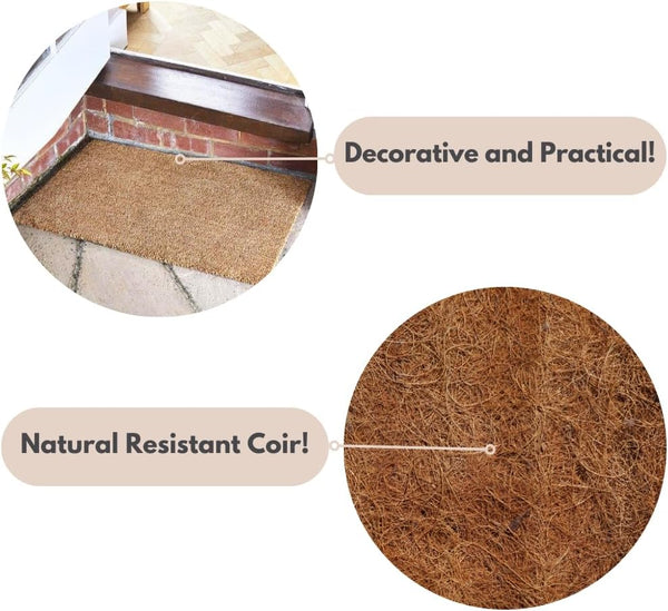 Brown coir entrance mat for home